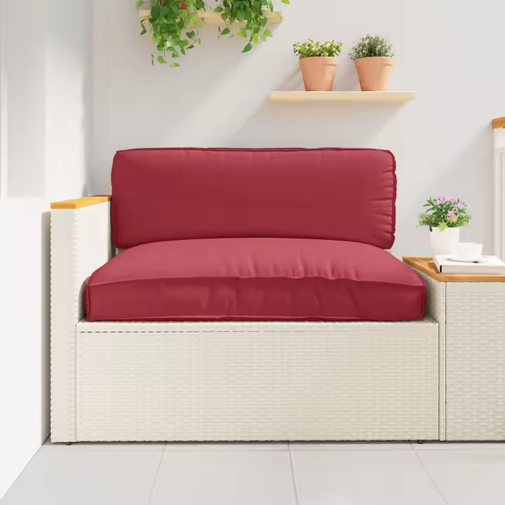 Cojín de Exterior vidaXL Borgoña Poliéster 120 x 12 x 80 cm - 1
