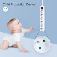 Aigostar Regleta alargador de 6 Tomas con Interruptor y Protección Infantil, 1.5/3/5 M, Blanco, MAX 3680W, 16A 250V - details 2