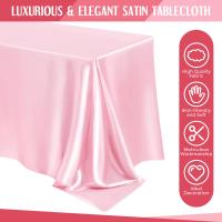 Mantel Rectangular De Seda Imitación Rosa Roja Para Boda Uso Doméstico Fiesta Banquete Tejido Damasco Resistente Al Aceite - details 3