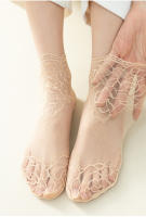 5 Pares De Calcetines Invisibles De Encaje Para Mujer Calcetines De Bote De Mujer Delgados No Esmerilados Antideslizantes Translúcidos - details 1