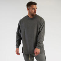 Camiseta De Manga Larga Para Hombre Suelta Y Oversize Estilo Hip Hop Fitness Ropa De Gimnasio Para Primavera Camiseta De Trabajo Casual De Algodón Con Estampado De Letras - details 3