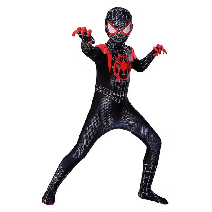 Disfraz de Spiderman para niños y adultos, traje de superhéroe, Miles Morales - 1