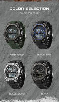 Reloj De Pulsera Deportivo Para Hombre OFNS 5ATM Impermeable G-Style Militar Sport Cuero Mecánico Pantalla LED Digital Multifuncional - details 10