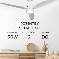 -Ventilador de techo Brizy Bright | 30 W | 6 velocidades | Ultra Silencioso | 3 Aspas 132 diámetro | Función Verano-Invierno | Temporizador | LED | Blanco - details 4