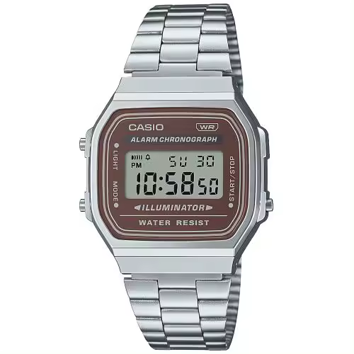 RELOJ CASIO A168WA-5AYES UNISEX RETRO VINTAGE MARRÓN - 1