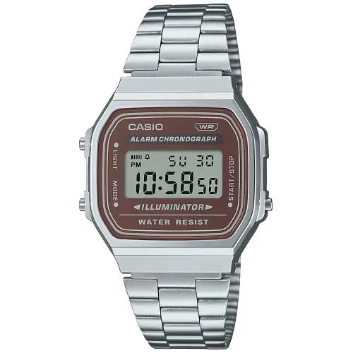 RELOJ CASIO Retro Vintage Digital Unisex – Estilo Clásico, Elegancia Atemporal Marrón A168WA-5AYES - 1