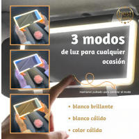 A&M MARBELLA - Espejo Coche LED Recargable con Regulación Continua de Intensidad , Espejo Portatil Con Luz . - details 3