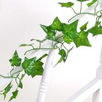 1/2PCS Simulación De Planta De Pared Verde Para Interior Decoración De Flores Rattan Falsas Hojas Verdes Begonia Adorno De Pared Colgante De Plástico - details 16