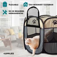 JUPPLIES Parque para Perros Pequeños y Medianos Plegable 73 x 73 x 43cm - Jaula Perro, Gato, Cachorro, Conejo - Corralito para Perros y Mascotas con Pelota de Juguete Ideal para Juegos - Cercado para Perros - details 3