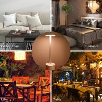 Lámpara De Mesa LED Recargable Táctil Con Metal En Tres Colores Luz Ambiental Creativa Para La Cama Decoración Exterior Luz Nocturna - details 7