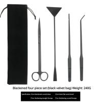 Juego De Tijeras Y Pinzas De Acero Inoxidable Para Limpieza De Tanque De Peces Herramienta De Jardín Con Cuchillas Onduladas Y Rectas Y Escobillas Para Limpieza De Arena - details 5