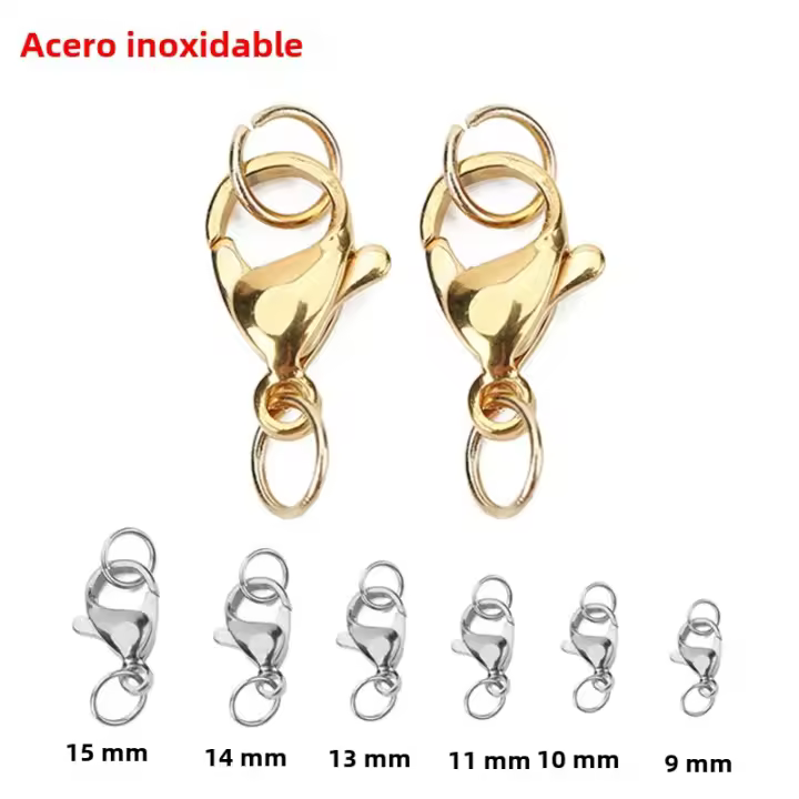 20pcs Aros De Cangrejo De Acero Inoxidable De Color Oro 10mm 12mm Para Colgantes Y Pulseras Joyería DIY Enlaces Y Conectores - 1