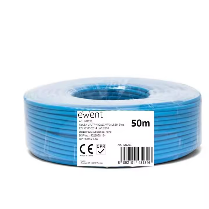 Ewent Bobina Cable Red CAT6A U/UTP,LSZH,50m - 1