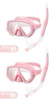 Traje de snorkel, máscara de amplio campo de visión, tubo de respiración semiseco, gafas de buceo de silicona, traje, equipo de buceo de dos piezas - details 15