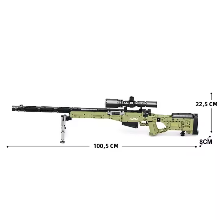 Bloques De Construcción De Rifle AWM Sniper 1336PCS Juguete De Arma Militar Con Telescopio Para Niños Regalo De Navidad - 1