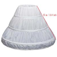 Falda Blanca Para Niñas Con Volante A-Line 3 Aros De Encaje Trimmado Ideal Para Vestidos De Novia Y Fiestas Talla Única Material Poliéster - details 0