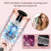 <ALIMT ><ALIMT >🔥</ALIMT></ALIMT> 【REGALO MAMÁ】-Rizador de pelo giratorio portátil con carga USB, rizador de pelo automático inalámbrico, cilindro de cerámica sin enredos, peinado de calentamiento rápido, control de temperatura de 5 etapas, anti-quemaduras - details 1
