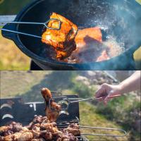 2 pinzas de acero inoxidable de 10 pulgadas para barbacoa, pinzas para cocinar pan y barbacoa - details 4