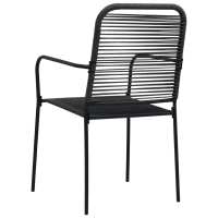 vidaXL Set de comedor de jardín 5 pzas cuerda de algodón y acero negro - details 5