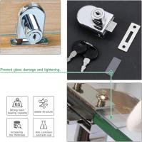 Paquete de 4 cerraduras de gabinete de vidrio sin perforación, cerraduras de puerta de vidrio simple con llaves iguales, cerradura de seguridad de gabinete de pantalla abierta doble para vidrio de 5-8mm - details 2