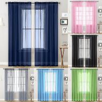 1pc Solid Color Sheer Tulle Window Curtain Drape Living Room Balcony Patio Decor - details 0