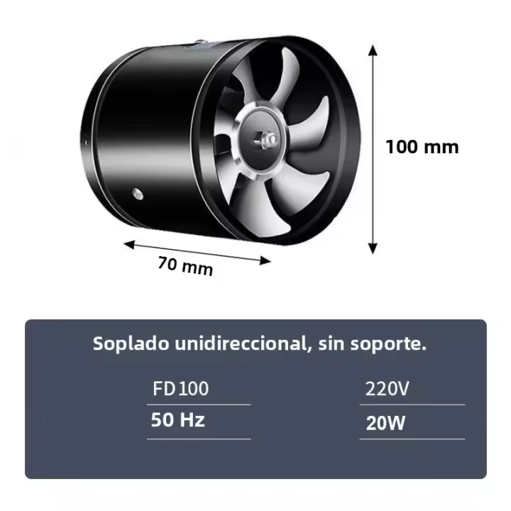 Ventilador De Escape De Tubo Metálico 4''6''8'' Para Ventilación Ventilador De Aire Para Dropshipping Resistente Y Eficiente - 1