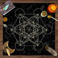 Mantel De Tela Para Cartas De Tarot 1pc Decoración De Juego De Cartas Pagan Con Fases De Luna Y Flores Estilo Pagan Para Atril Y Brujería - details 45