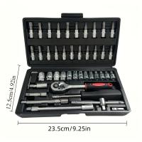 Juego De Herramientas De 46 Piezas Con Llave De Eje Y Destornillador Combinado Herramienta De Reparación Automática Para Coche - details 0