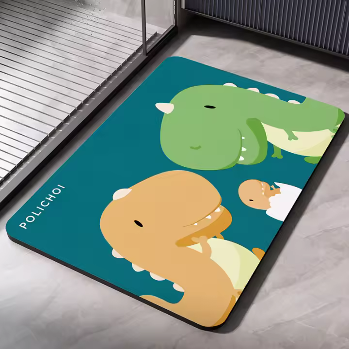 VIKAMA Alfombra De Baño Absorbente De Tierra De Diatomeas Animal Sencillo No Eslipiente Y Resistente Al Agua Para El Piso Del Inodoro - 1