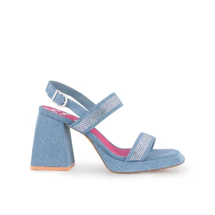 Blogger GISELA Sandalias de tacón para mujer azules en sintético con hebilla 81401 - 1