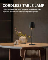 Lámpara De Mesa LED Recargable Sin Cable Para Sala De Estar Luz De Escritorio Impermeable Con Interruptor Táctil Para Dormitorio Barra - details 3