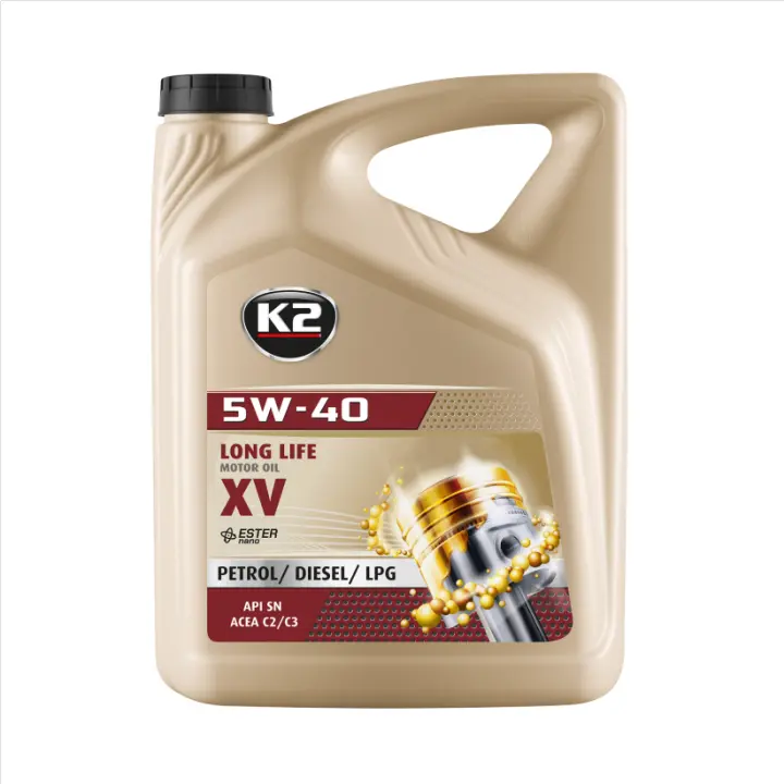 Aceite de Motor Sintético Avanzado K2 TEXAR 5W40 XV-C3 (5L) - Diésel y Gasolina - Certificado CE  -O1225E - - 1