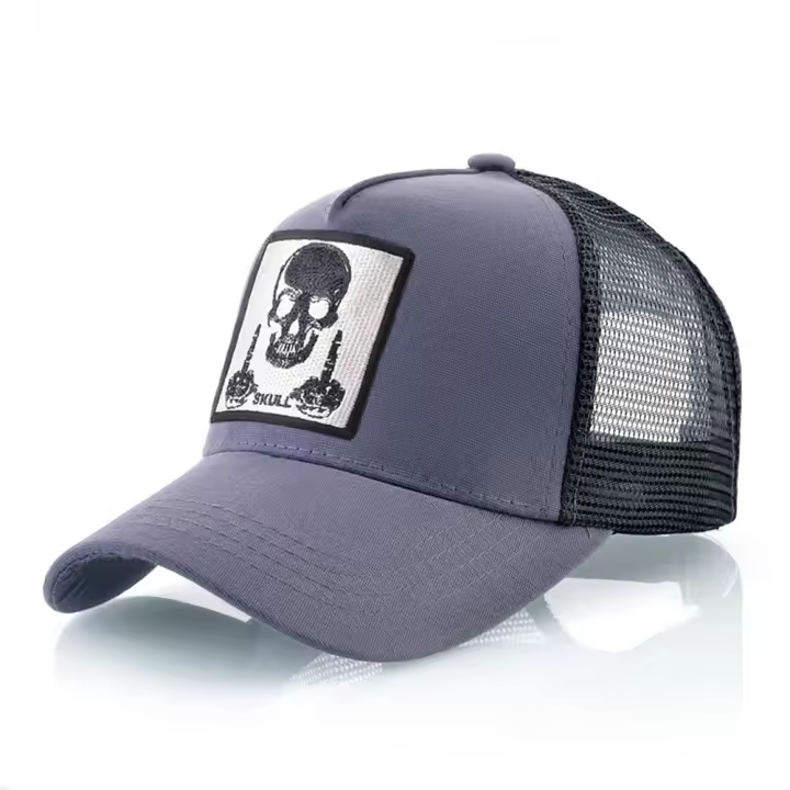 Gorro De Béisbol Para Hombres Con Parche De Calavera Bordada Snapback Hip Hop Gorro De Camionero Transpirable Protección Solar Para Mujeres Uso En Las Cuatro Estaciones - 1
