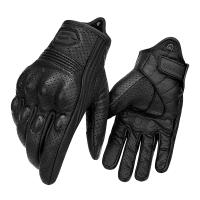 Guantes De Motocicleta De Verano En Cuero PU Genuino Protección Ciclismo Guantes De Bicicleta Con Fourchettes De Polyester - details 0