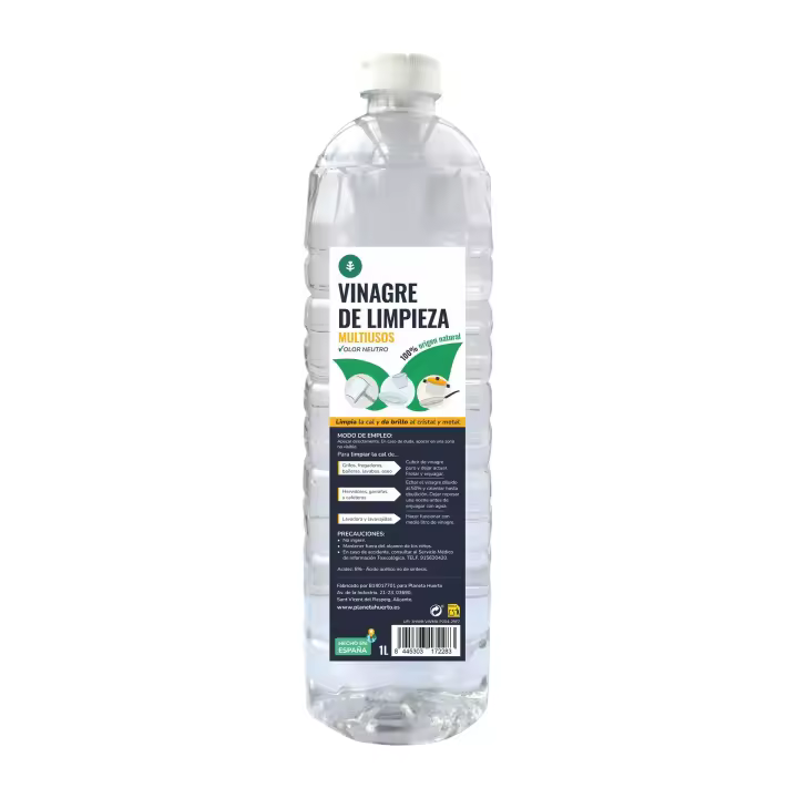 PLANETA HUERTO | Vinagre Blanco de Limpieza 1L - El Desinfectante Natural Ideal para Azulejos, Grifos y Más - 1