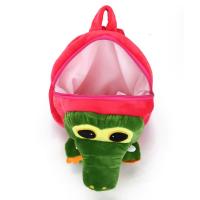 Mochila De Peluche Para Niños Con Diseño De Cocodrilo De Dibujos Animados Mochila Escolar De Moda Con Hombros Para Niños Cierre De Cremallera Material Principal Y Lining De Poliéster - details 3