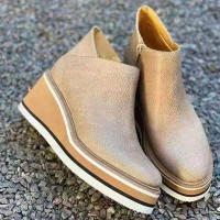 SP Nuevas Botas de otoño E invierno y Botines desatados para Mujer, BOTAS Chelsea de Suela Gruesa y Tacón bajo, BOTAS de moda, Zapatos de mujer de talla Grande. - details 1