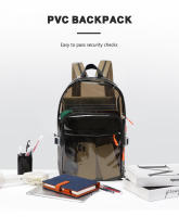Mochila Transparente De PVC Para Mujer TINYAT Casual Multibolsillos Impermeable Con Bolsillo Para Portátil Escolar Deportiva Al Aire Libre - details 0