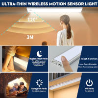 Lámpara LED De Sensor De Movimiento Full Screen Recargable USB-C Con Sensor CCT 3000-6500K Para Armario Y Gabinete Luz Nocturna Dimmable - details 0