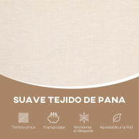 HOMCOM Sofá de 2 Plazas Tapizado en Chenilla Sofá de Salón con 2 Almohadas Lavables y Reposabrazos de Ratán Sintético Sofá Pequeño Carga 240 kg 123x75x88 cm Beige - details 2