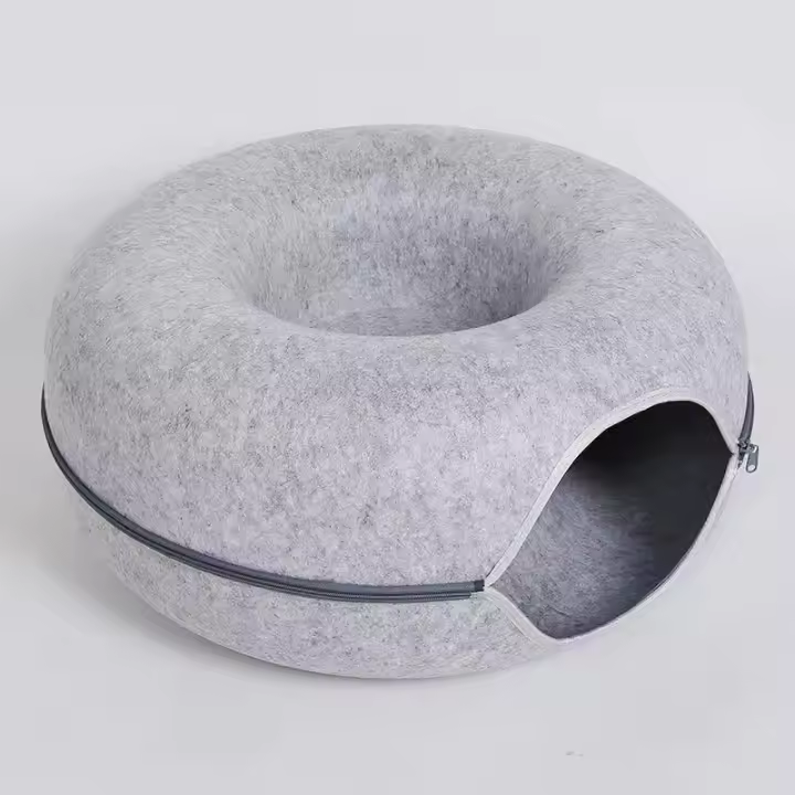 Cama para Gatos con forma de Dona y Túnel, juegos Interactivos y Equipo de ejercicio de entrenamiento para Gatos de material transparente y transpirable de Doble use - 1