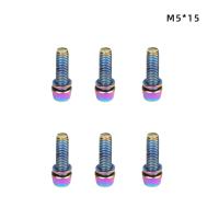 6pcs Tornillos Y Juntas Para Manillar De Bicicleta MTB Y Carretera TANKE M5 * 18 15mm Arco De Botella Arco De Agua Arco De Bebida Color Arco Iris - details 5