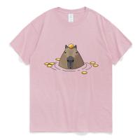 Camiseta De Algodón Cómoda Y Graciososa Con Diseño De Capybara Para Hombres Y Mujeres Estilo Anime Japonés Casual Oversized Para Calle Pareja - details 2