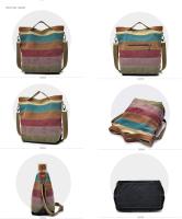 Bolso de Lona para Mujer, Bolso de Empalme multicolor, Bolso de hombre, Bolso de Mensajero, Bolso de viaje, Bolsas, uso diario - details 3