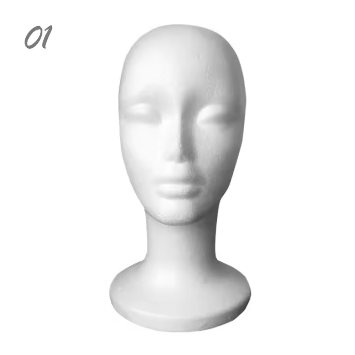 Cabeza De Muñeca Blanca Para Hombres Y Mujeres Material De Esponja Poliestireno Ligera Duradera Portátil Para Moda Viaje Y Salón - 1