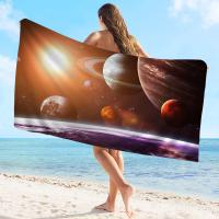 Toalla De Playa Absorbente Y Secado Rápido Con Diseño De Arte Del Universo Estelar Y Planetario Microfibra Para Yoga Natación Y Senderismo - details 4