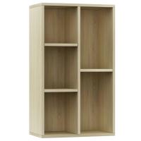 vidaXL Estantería/Aparador madera contrachapada 50x25x80cm Blanco, Negro, Roble Sonoma Mueble Almacenaje Estantería para Oficina, Estudio, Dormitorio Estantería/Librería/ mueble de Almacenamiento - details 0