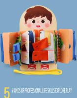 Tablero De Ocupaciones Montessori Para Niños Tablero De Juegos Educativos Tempranos De Madera Para Niños Pequeños Libros Sensory Práctica De Vestir Regalo - details 0