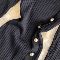 Vestido Bodycon Mermaid Elegante De Moda Coreana YuooMuoo Negro Con Volantes Para Fiesta Y Oficina Vestido De Cintura Imperio De Pierna Larga Estilo Lady - details 13