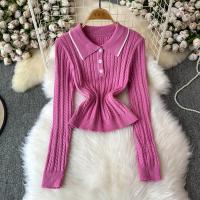 Conjunto De Dos Piezas Para Mujer REALEFT Otoño Invierno Traje De Pista De Correr Polo Collar Suéter Y Falda Skater A-line Nuevo 2024 - details 1